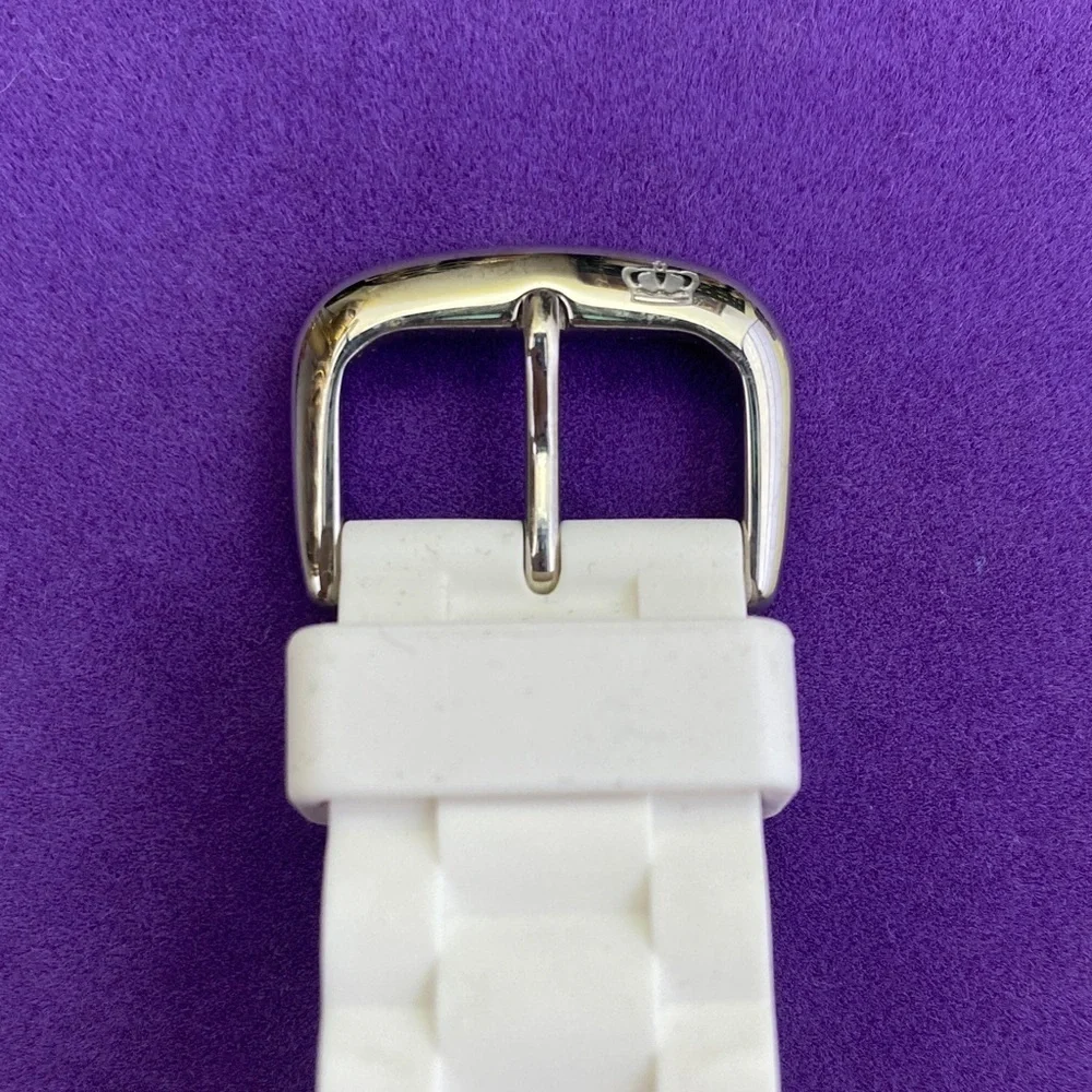 💛 Y2K Juicy Couture White Sparkly Dial Silicone Watch - Picture 2 of 5
